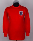 Alan Ball red No.7 England 1966 World Cup Final match worn long-sleeved shirt