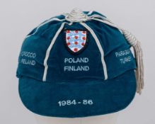 Peter Shilton blue England World Cup International cap, 1984-86