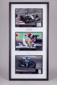 Lewis Hamilton Framed Mercedes World Championship Car Parts with Photo's