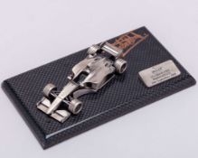 Jackie Stewart 2000 Signed Jaguar Racing 1:43 Scale Model Car Carbon Display