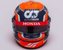 Yuki Tsonoda 2021 Signed Alpha&nbsp;Tauri 1:2 Scale Arai Helmet