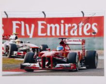 Four Fernando Alonso Signed Ferrari Large Photos
