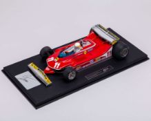 Jody Scheckter Signed 1979 Ferrari Monaco Grand Prix Limited Edition 1:12th Scale Model Car