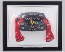 Fernando Alonso 2012 Ferrari Steering Wheel & Gloves Display