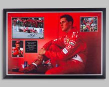 Michael Schumacher Signed Ferrari Framed Photo Display