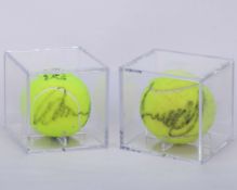 Andy Murray two autographed Wimbledon tennis balls, 2012 Olympics and 2013 practise ball