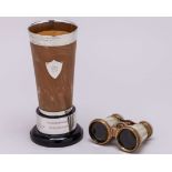 A silver-topped Seaton Lawn Tennis Tournament 1st Prize animal horn trophy