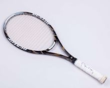 A Dunlop 1 Hundred tennis racket, the handle autographed by Bjorn Borg