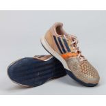 Fabio Fognini a pair of Adidas Adizero Feather III match worn tennis shoes, 2014