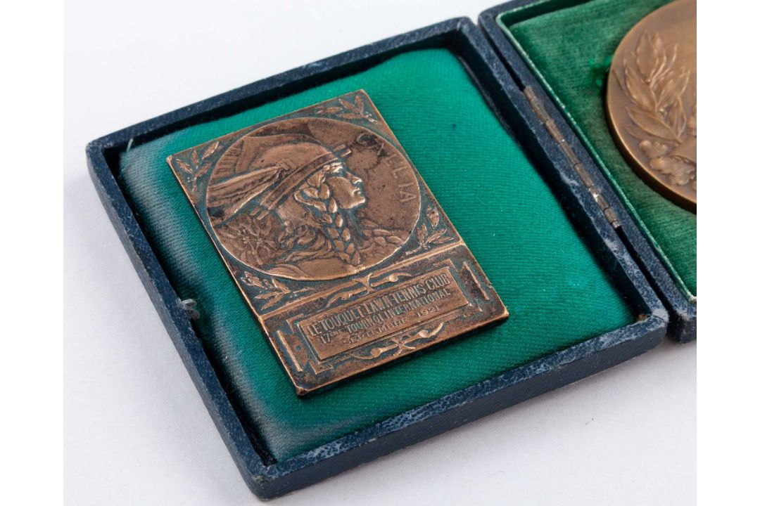 A bronze Le Touquet Lawn Tennis 17th International Tournament, 1921 small plaque - Image 3 of 6