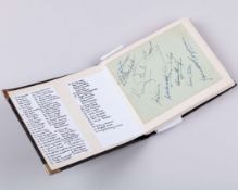 A tennis autograph album, including Bill Tilden, Henri Cochet, Tony Wilding