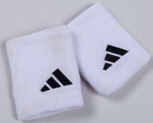 Andy Murray a pair of match worn Adidas wristbands 2012 quarter-final&nbsp;