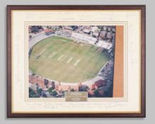 Dickie Bird first match as a first class umpire autographed and photograph display