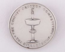 Dickie Bird silver county cricket Gillette Cup Final umpire medal, 1976