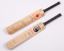 Dickie Bird M.C.C. v. Australia 1977 Centenary Test autographed miniature cricket bats