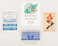 Four rare New Zealand v. British Isles rugby match programmes, 27th May 1950 in Dunedin