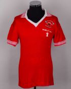 Mickey Thomas red No.11 Manchester United F.A.Cup Final match worn short-sleeved shirt, 1979