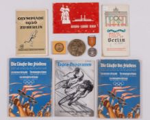 A collection of 1936 Olympic Games memorabilia