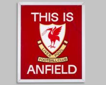 Liverpool F.C. the original and iconic “THIS IS ANFIELD” stadium tunnel sign