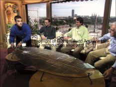The BBC Television 1998 World Cup presenters' table formerly owned by Robbie Williams