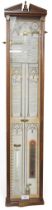 A 20th century reproduction Admiral Fitzroy barometer/thermometer in mahogany case marked 1076/2000,