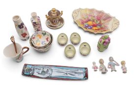 An Aynsley fruit painted dish by G Bentley, Spode Armada cup, no 102/500, Emma Bridgewater bowls and