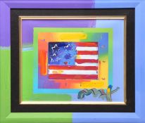 Peter Max (b.1937) Flag with Heart