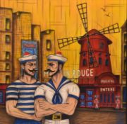 Brent Hixon (British b.1961) French Sailors at Moulin Rouge