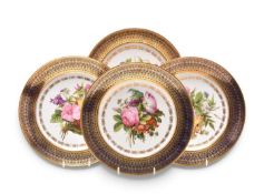 A set of four Sèvres dessert plates, circa 1828