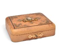 A late Victorian brass-mounted leather dressing case