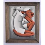 European/African School (Mid 20th Century) Oil on canvas, Seated figure. 30 cm x 25, image 24.5 cm x