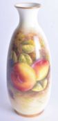 Royal Worcester vase painted with blackberries and peaches by GEORGE Delaney, signed, date code