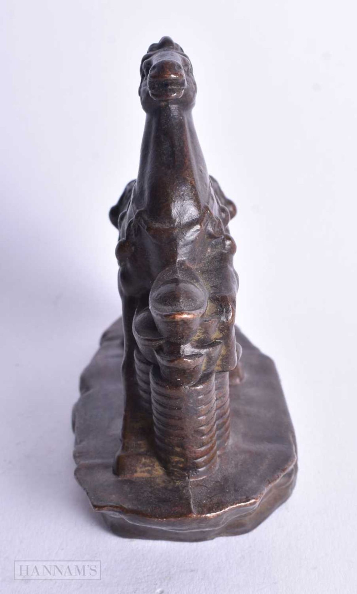 A Chinese Bronze Horse Standing on Ingots. 7.6cm x 7.9cm x 4.1cm - Image 2 of 4