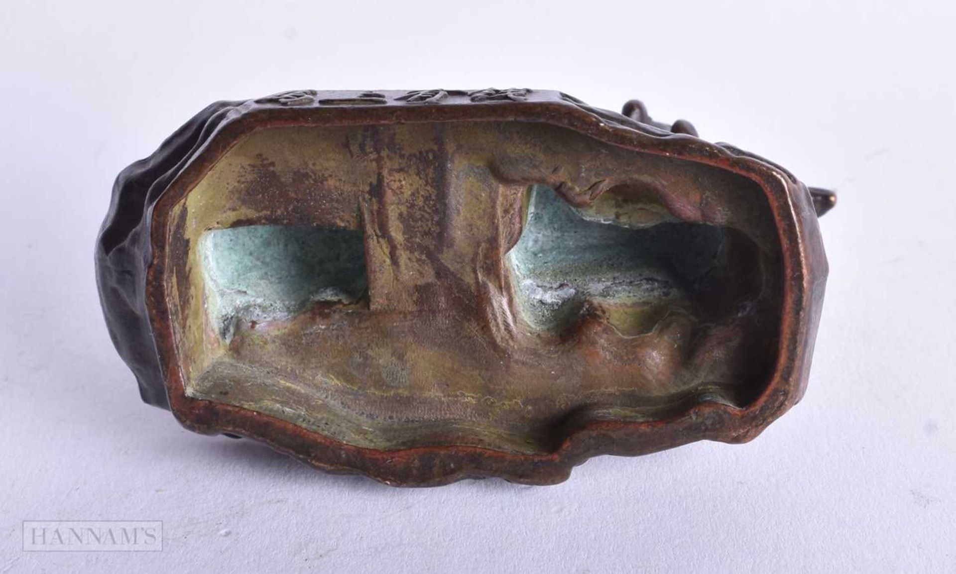 A Chinese Bronze Horse Standing on Ingots. 7.6cm x 7.9cm x 4.1cm - Image 4 of 4