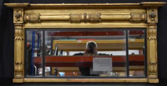 A 19th Century gilt wood over mantle mirror 67 x 135 x 14cm