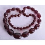 A Faceted Bead Necklace. 68cm long, Largest Bead 23mm, weight 77g