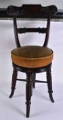 A WILLIAM IV ROSEWOOD REVOLVING MUSICIANS CHAIR possibly by Gillows. 90 cm x 36 cm not extended.