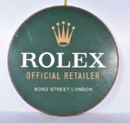 A vintage enamelled metal Rolex dealership sign 61cm