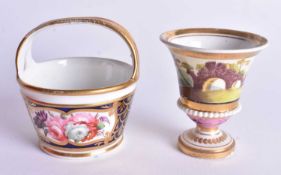 Early 19th century Graingers Worcester miniature vase painted with a continuous landscape and a