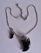 Christian Dior Silver Tone Necklace With Pendant. 42 cm long.