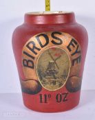 A rare early 20th Century "Birds eye " stoneware Custard shop display jar 22cm