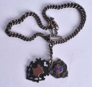AN ANTIQUE SILVER WATCH CHAIN. 72.2 grams. 40cm long.