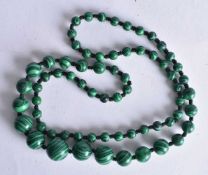 A HARD STONE Bead Necklace. 66 cm long, weight 36g