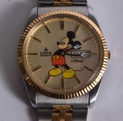 A Lorus Mickey Mouse Quartz Watch. Needs battery. 3.6 cm incl crown
