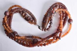 Two Horn Bead Necklaces. Longest 54cm (2)