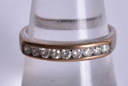 9ct white gold diamond half eternity ring. Size O, (2.7g)