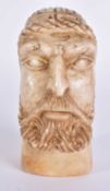 A 19TH CENTURY GRAND TOUR CARVED MARBLE BUST OF A MALE. 15 cm high.