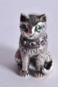 A Silver Cat Pin Cushion. Stamped 925. 2.6 cm x 1.9cm, weight 13.1g