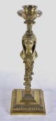 A FINE 19TH CENTURY FRENCH GILT BRONZE PORTRAIT CANDLESTICK beautifully cast with a female amongst