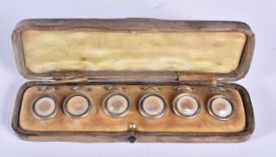 A collection of antique white metal and mother of pearl shirt studs 1 cm (6)
